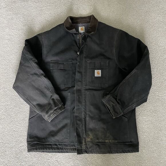 Carhartt Other - Carhartt Vintage 1990's Blanket Lined Chore Jacket Work Coat Black Men's Size XL